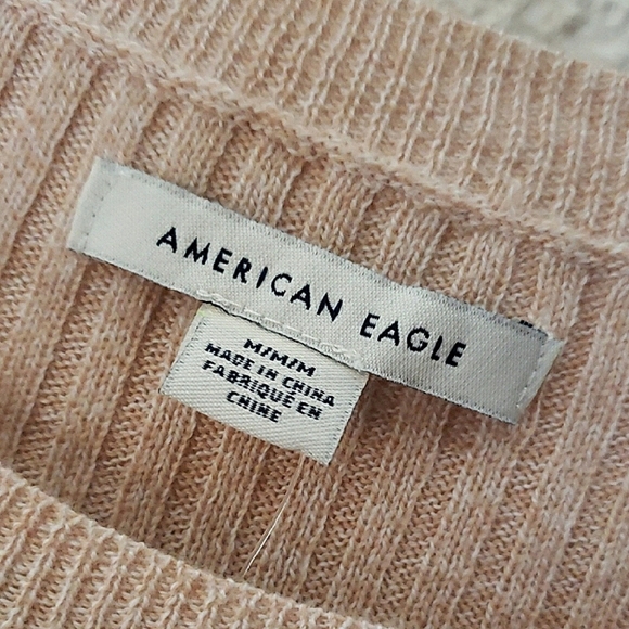 NWT American Eagle Bodycon Sweater Dress Cream Pink Striped Long Sleeve Y2K 90's - Picture 5 of 11